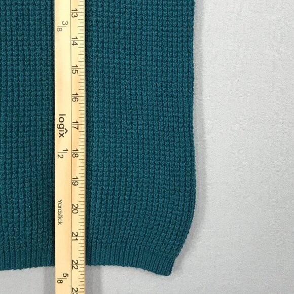 Hollister Sweater Women's Small Green Pullover Turtleneck Waffle Knit Keyhole - Picture 11 of 12